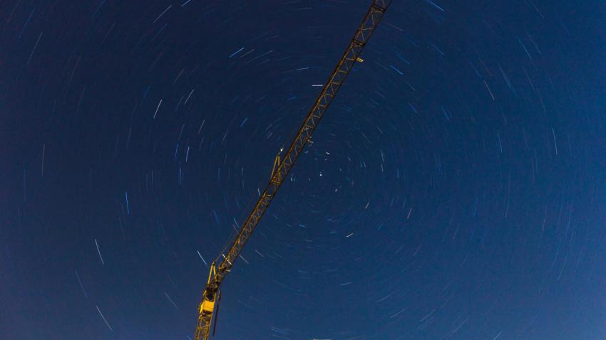 Construction work at night
