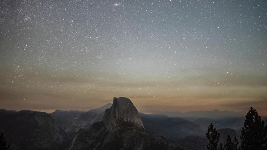 Starry night over Half Dome   Yosemite
