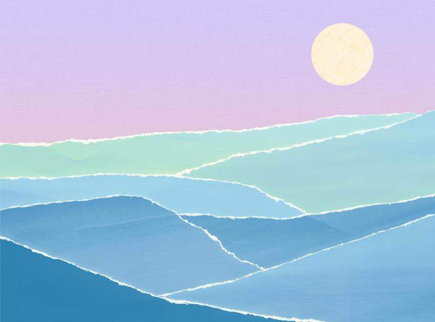 Beautiful sunset over the hills creative collage 2024 10 21 11 12 58 utc