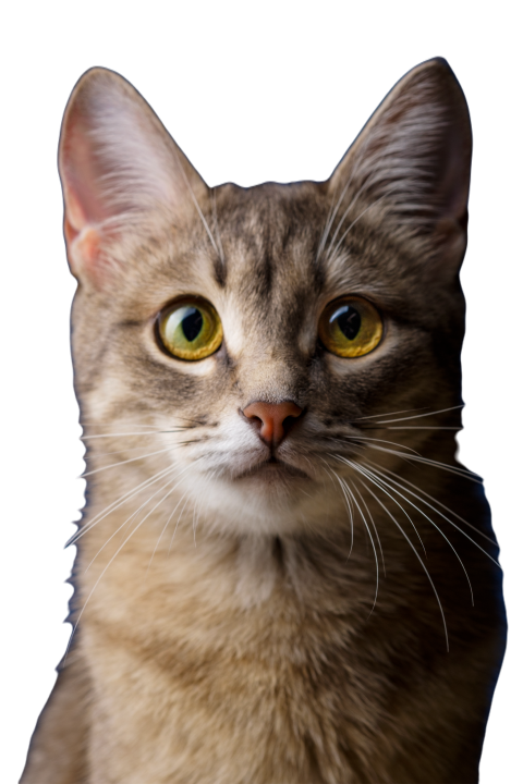 A beautiful gray cat sitting in front of blue back 2024 10 11 11 35 21 utc